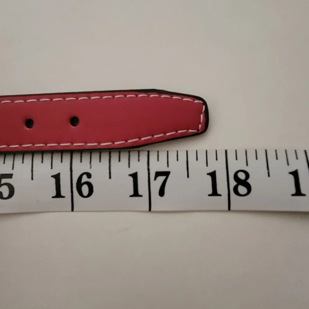 Dog collar Pink Studded faux leather
